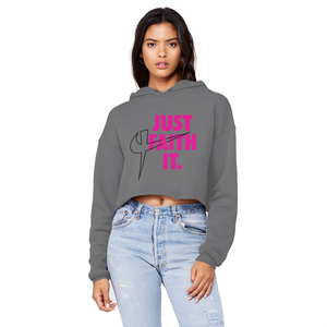 Just Faith It Cropped Raw Edge Hoodie - Crossover Threads