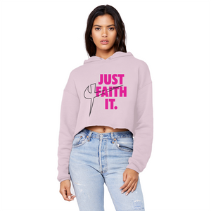 Just Faith It Cropped Raw Edge Hoodie - Crossover Threads