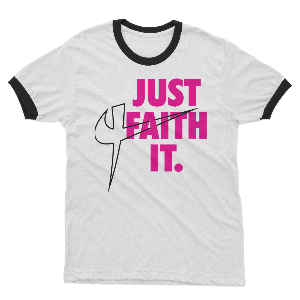 Just Faith It Adult Ringer T-Shirt - Crossover Threads
