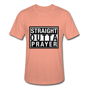 Straight Outta Prayer Unisex Heather Prism T-Shirt - Crossover Threads