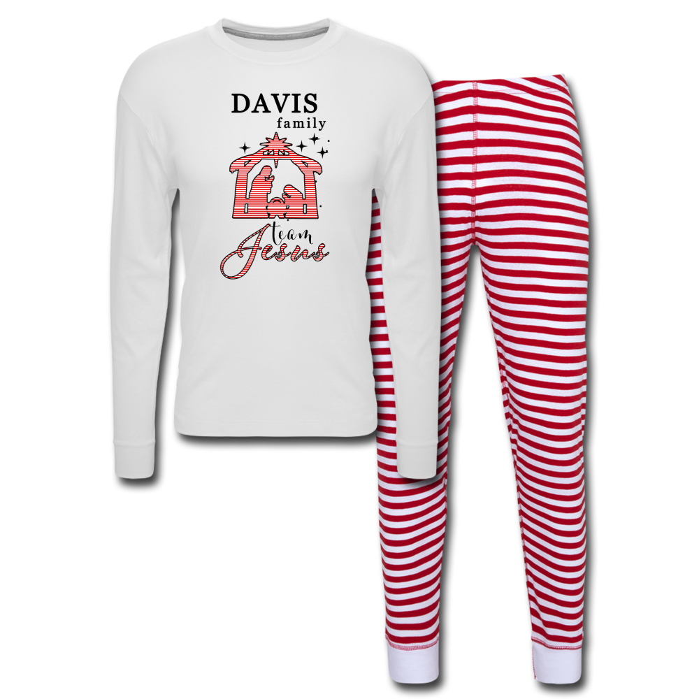 Nativity Unisex Pajama Set - white/red stripe