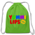 Yummi Lips Cotton Drawstring Bag - clover