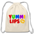 Yummi Lips Cotton Drawstring Bag - natural