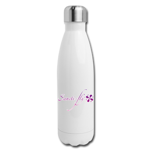 Sanctifly Purple Insulated Stainless Steel Water Bottle - white