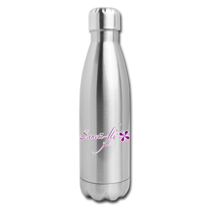Sanctifly Purple Insulated Stainless Steel Water Bottle - silver