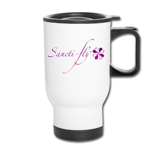 Sanctifly Purple Travel Mug - white