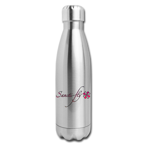 Sanctifly Black Insulated Stainless Steel Water Bottle - silver