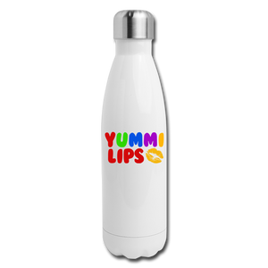 Yummi Lips Insulated Stainless Steel Water Bottle - white