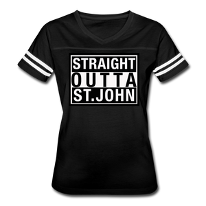 Straight Outta St. John Vintage Sport T-Shirt - black/white