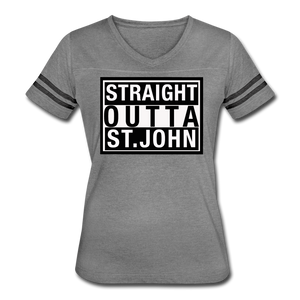 Straight Outta St. John Vintage Sport T-Shirt - heather gray/charcoal