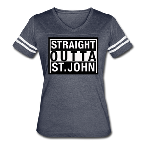 Straight Outta St. John Vintage Sport T-Shirt - vintage navy/white