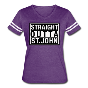 Straight Outta St. John Vintage Sport T-Shirt - vintage purple/white