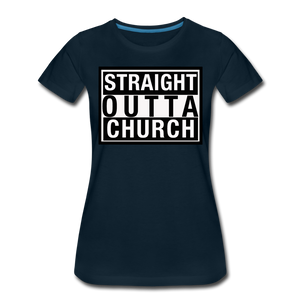 Straight Outta Church T-Shirt - deep navy