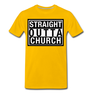 Straight Outta Church T-Shirt - sun yellow