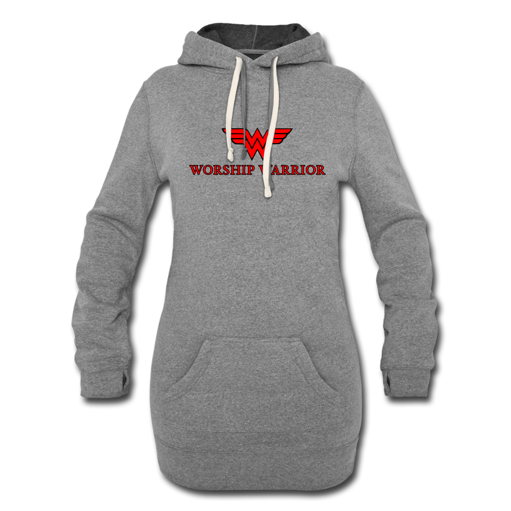 Worship Warrior Hoodie Dress - heather gray