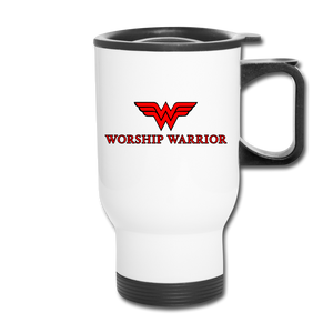 Worship Warrior Travel Mug - white