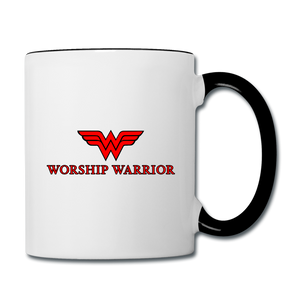 Worship Warrior Contrast Coffee Mug - white/black