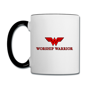 Worship Warrior Contrast Coffee Mug - white/black