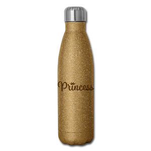 Princess Insulated Stainless Steel Water Bottle - gold glitter