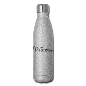 Princess 2 Insulated Stainless Steel Water Bottle - silver glitter