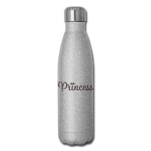 Princess 2 Insulated Stainless Steel Water Bottle - silver glitter