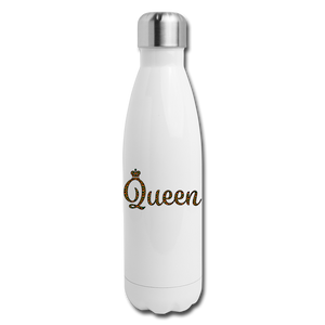 Queen Insulated Stainless Steel Water Bottle - white