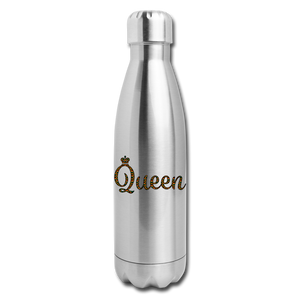 Queen Insulated Stainless Steel Water Bottle - silver