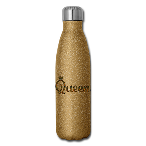 Queen Insulated Stainless Steel Water Bottle - gold glitter