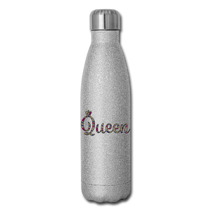 Queen 2 Insulated Stainless Steel Water Bottle - silver glitter