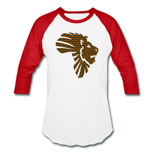 Safari Kente Baseball T-Shirt - white/red