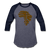 Safari Kente Baseball T-Shirt - heather blue/navy