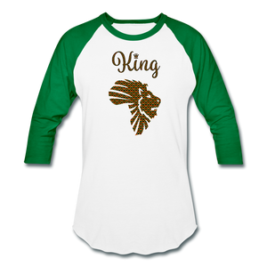 Safari King Baseball T-Shirt - white/kelly green