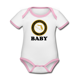 FECBA BABY Short Sleeve Baby Bodysuit - white/pink