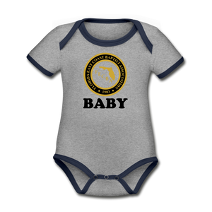 FECBA BABY Short Sleeve Baby Bodysuit - heather gray/navy