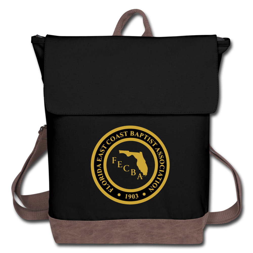 FECBA Canvas Backpack - black/brown