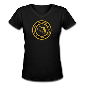 FECBA Women's V-Neck T-Shirt - black