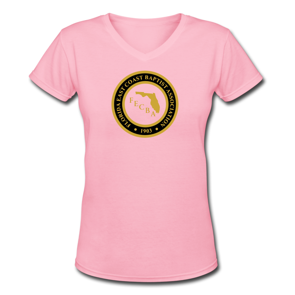 FECBA Women's V-Neck T-Shirt - pink