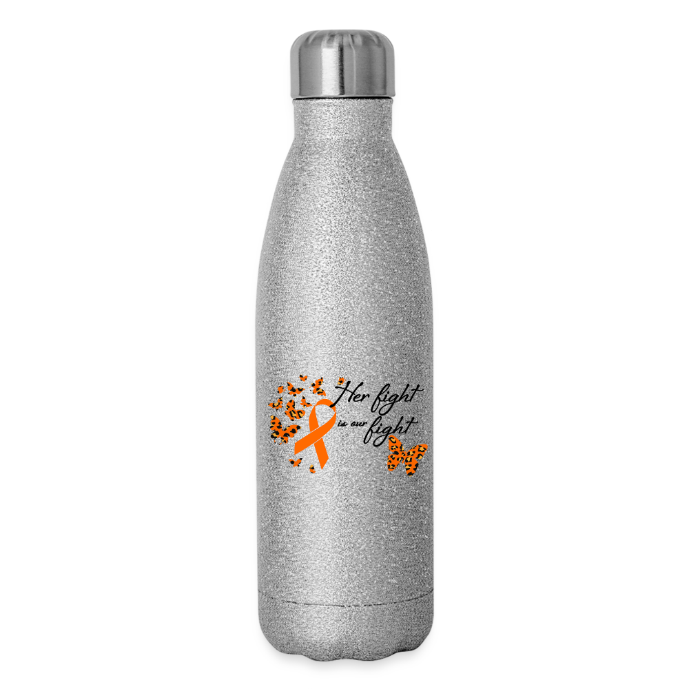 Team Ashlei Insulated Stainless Steel Water Bottle - silver glitter