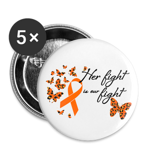 Her Fight is our Fit Buttons large 2.2'' (5-pack) - white